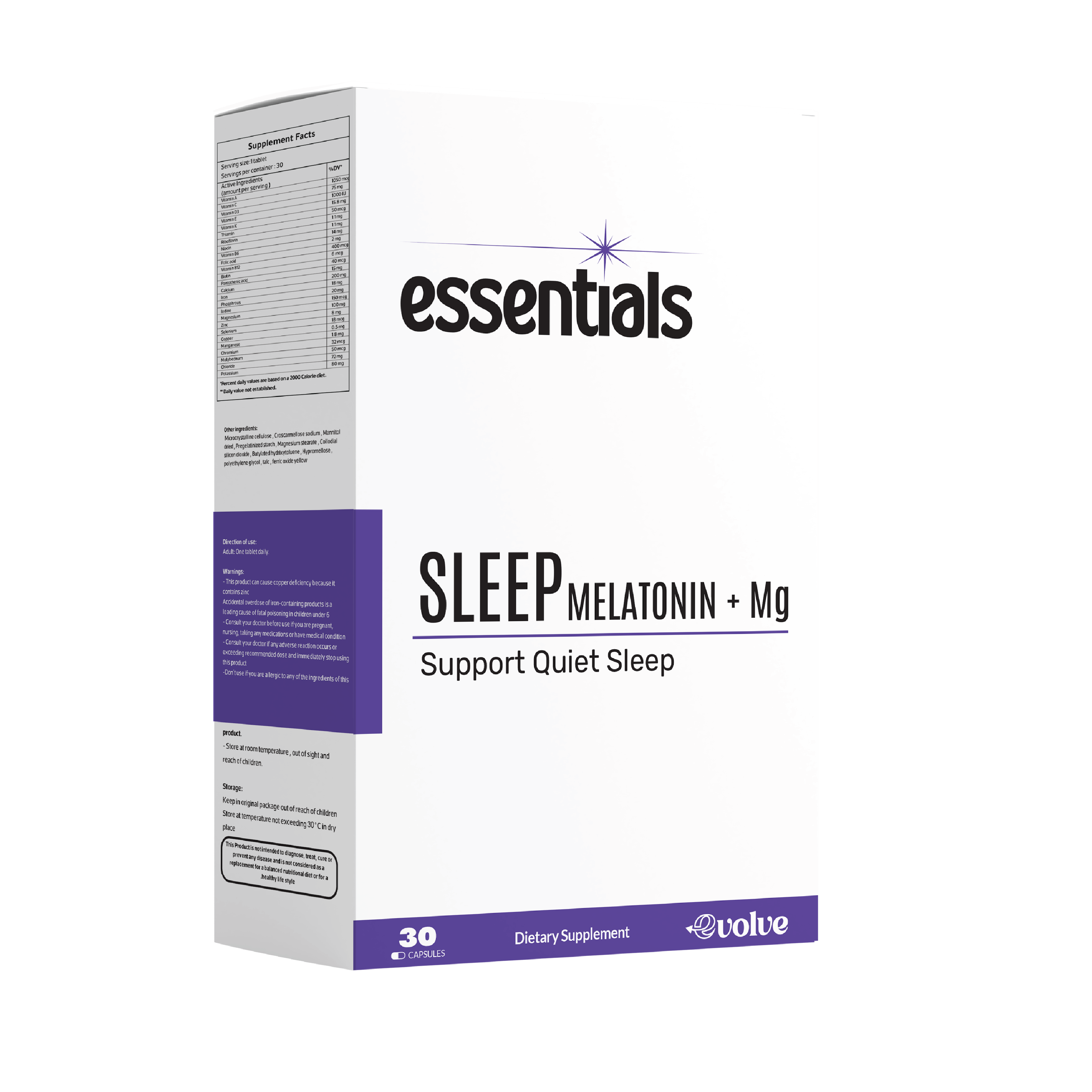 ESSENTIALS SLEEP MELATONIN + Mg (Support Quiet Sleep)